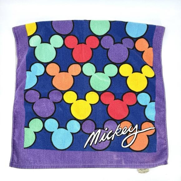 Vintage 90s Disney Mickey Silhouette All Over Print Beach Towel by Franco RARE! - Picture 3 of 10